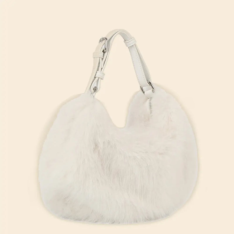 White Faux Fur Purse
