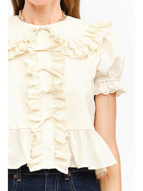 Gia Cream Peplum Blouse
