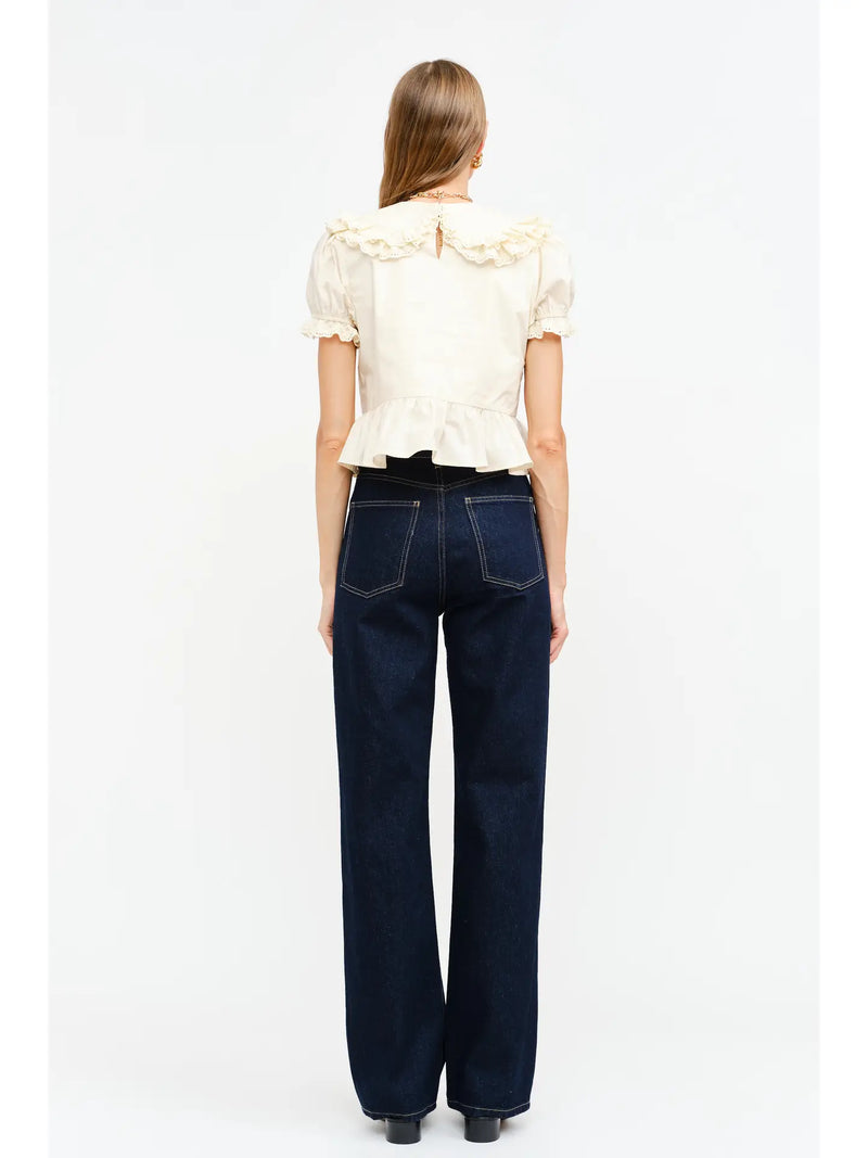 Gia Cream Peplum Blouse