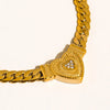 Gold Heart Pendant Chain Necklace