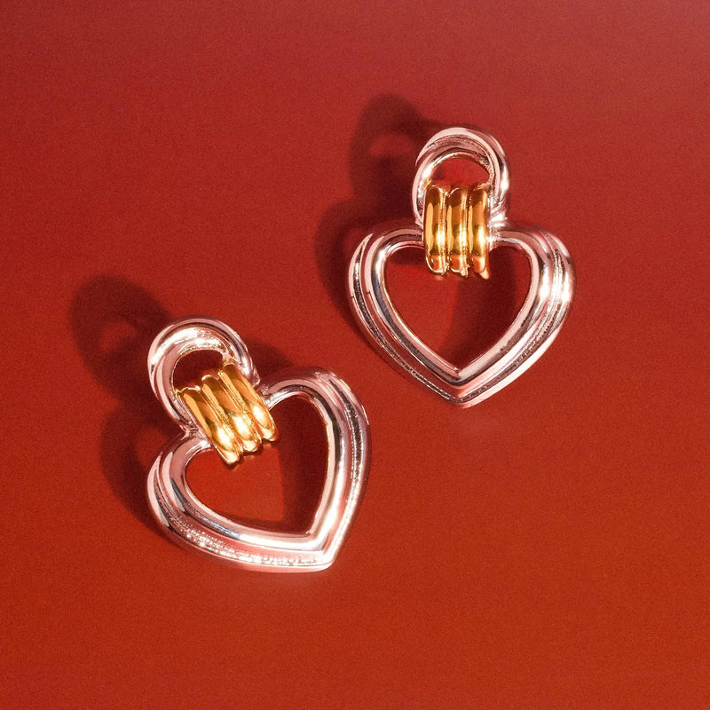 Silver & Gold Heart Earrings