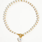 Vintage Pearl & Heart Necklace