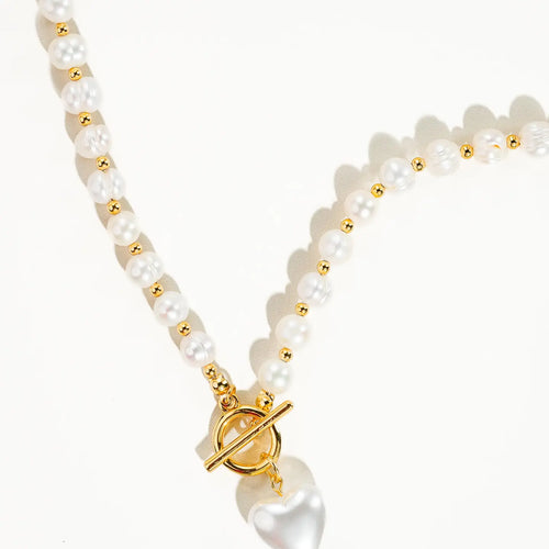 Vintage Pearl & Heart Necklace