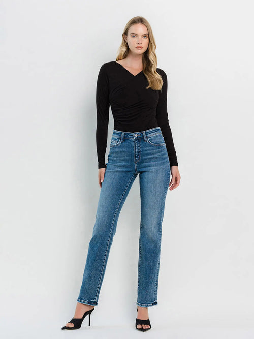 Medium Dark Wash Straight Jeans