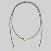 Gold Oval Pendant Cord Necklace