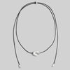 Silver Oval Pendant Cord Necklace