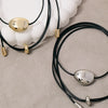 Silver Oval Pendant Cord Necklace