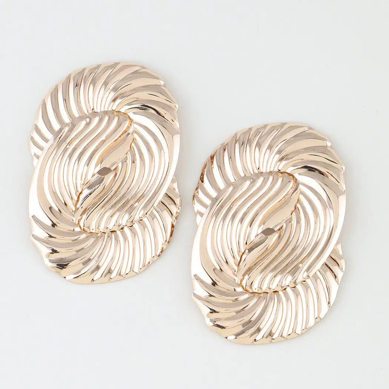 Woven Loop Gold Earrings