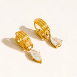 Teardrop Mismatch Hoop Earrings