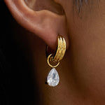Teardrop Mismatch Hoop Earrings