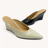 Bone Pointed Toe Wedge Heel