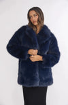 Bright Navy Faux Fur Jacket