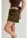 Olive Cargo Mini Skirt