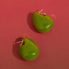 Retro Olive Teardrop Statement Earrings