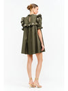 Olive Floral Babydoll Dress