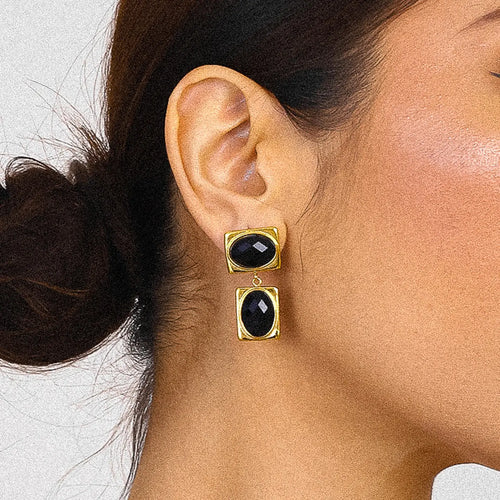 Black Onyx Drop Earrings