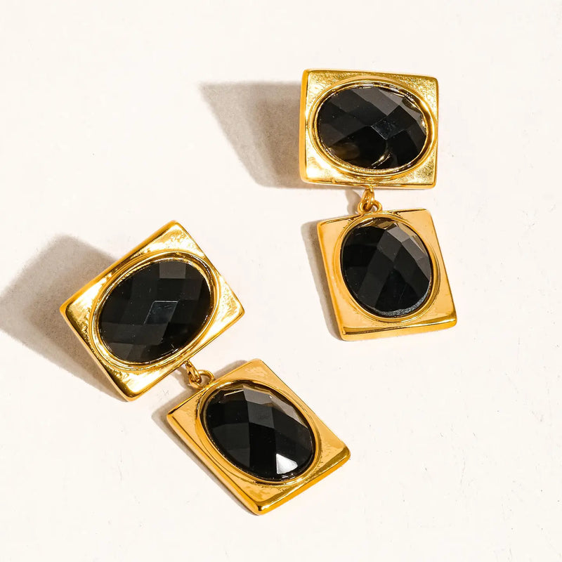Black Onyx Drop Earrings