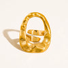 Abstract Hammered Oval Ring