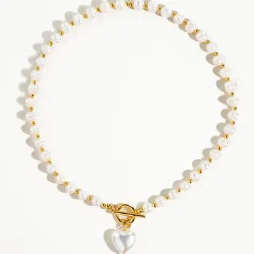 Vintage Pearl Heart Necklace
