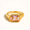 Gold Rhinestone Cocktail Ring