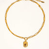 Gold Rectangle Charm Necklace