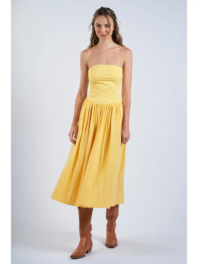 Saffron Strapless Midi Dress