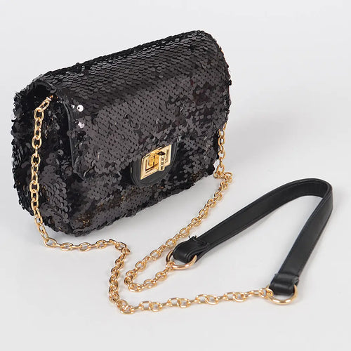 Black Sequin Crossbody Purse