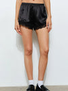 Black Satin & Lace Trim Hot Shorts