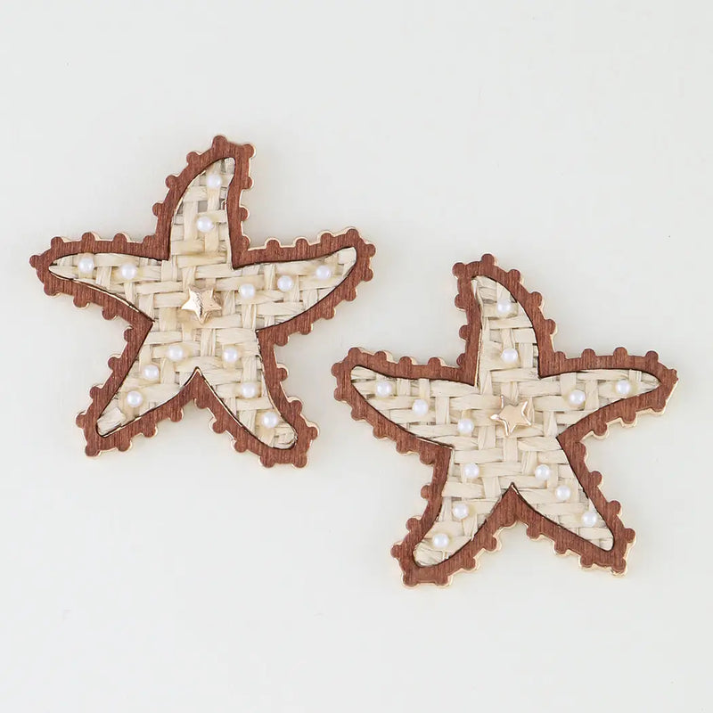 Crosshatch Starfish Earrings
