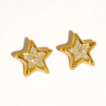 Rhinestone Star Stud Earrings