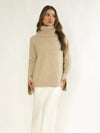 Taupe Turtleneck Chunky Sweater