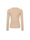 Beige Knit Button Top