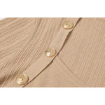 Beige Knit Button Top