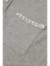 Heather Grey Collared Pearl Studded Top