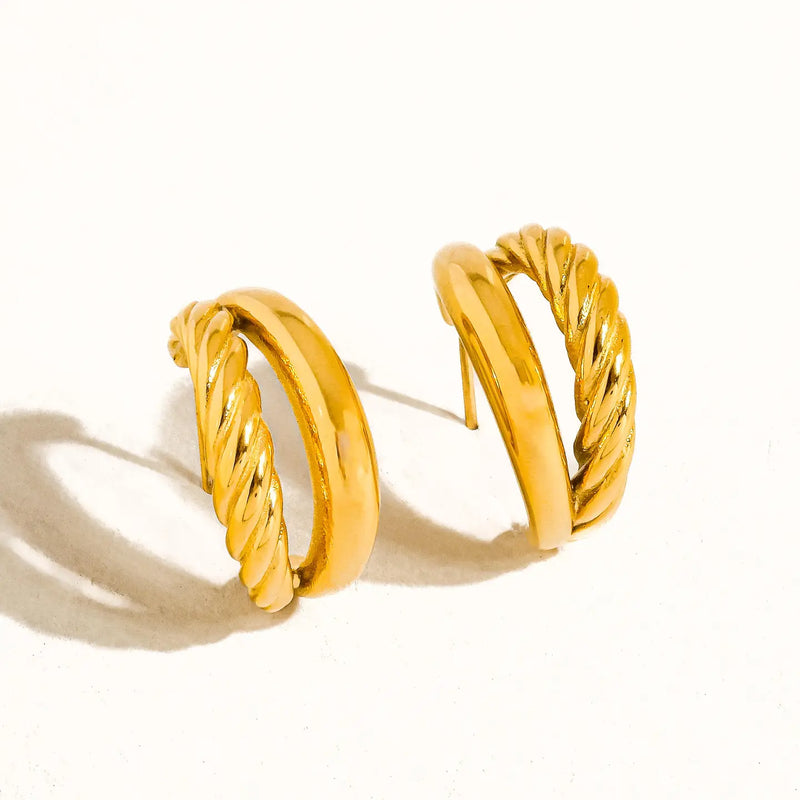 Double Gold Hoops