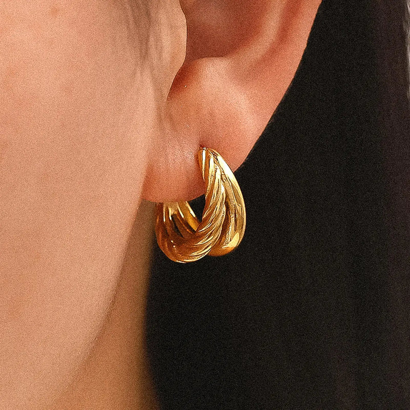 Double Gold Hoops
