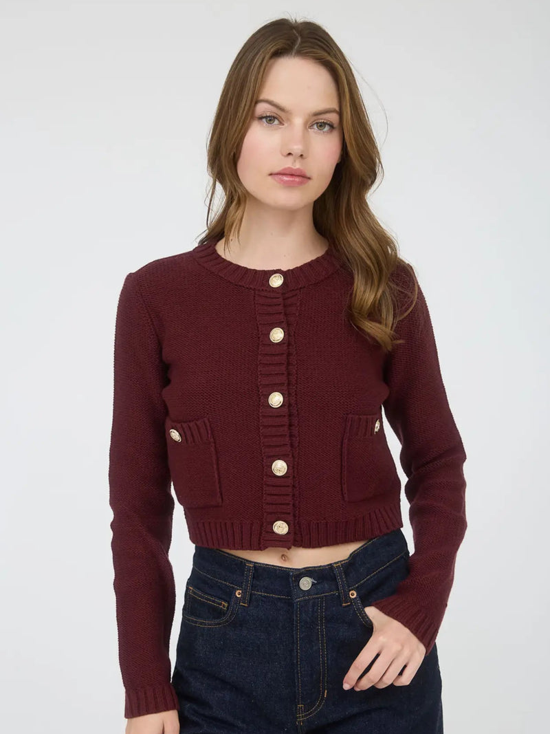 Amelie Burgundy Knit Jacket
