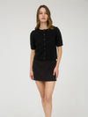 Margot Black Short Sleeve Cardigan