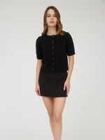 Margot Black Short Sleeve Cardigan