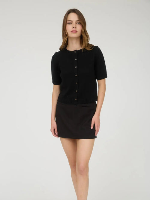 Margot Black Short Sleeve Cardigan