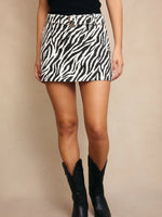 Zebra Belted Mini Skirt